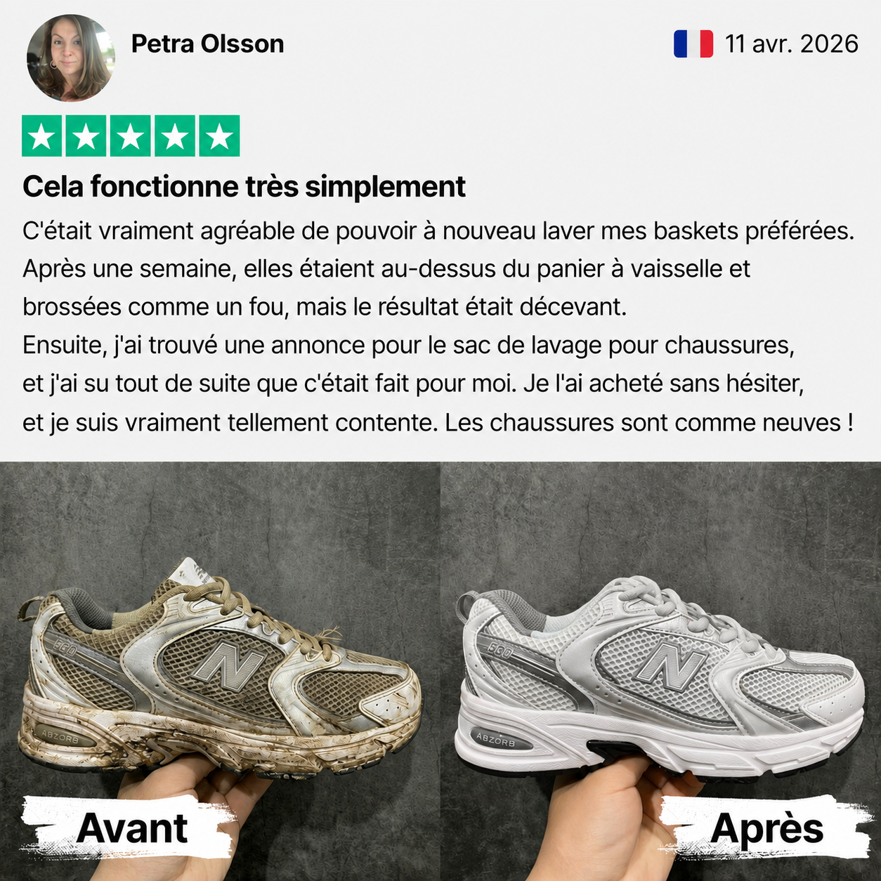 Yveria — Des chaussures propres et sans odeur en 30 minutes chrono