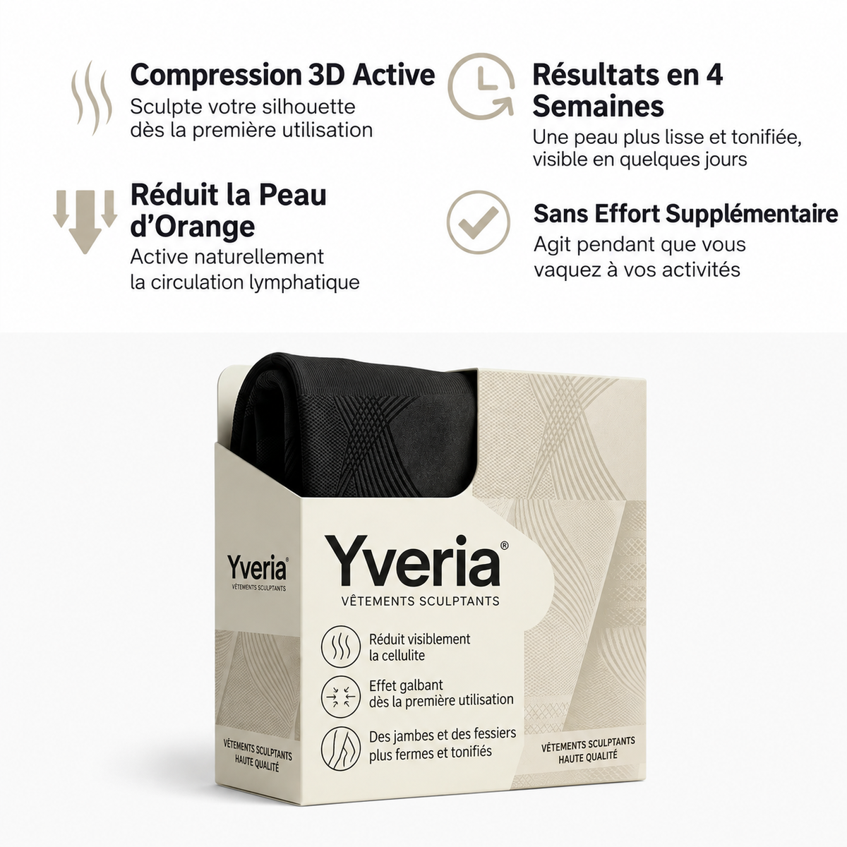 Yveria – Legging Anti-Cellulite 3D, Résultats Visibles Dès le Premier Port