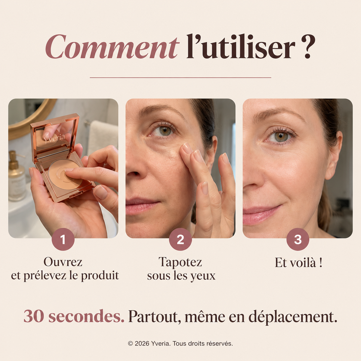 Yveria – Correcteur Anti-Cernes, l'Air Reposé Sans Effet Maquillage