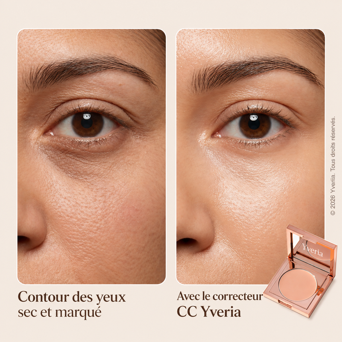Yveria – Correcteur Anti-Cernes, l'Air Reposé Sans Effet Maquillage
