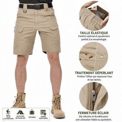 Yveria - Le Short Cargo Extensible, Imperméable et Plein de Poches
