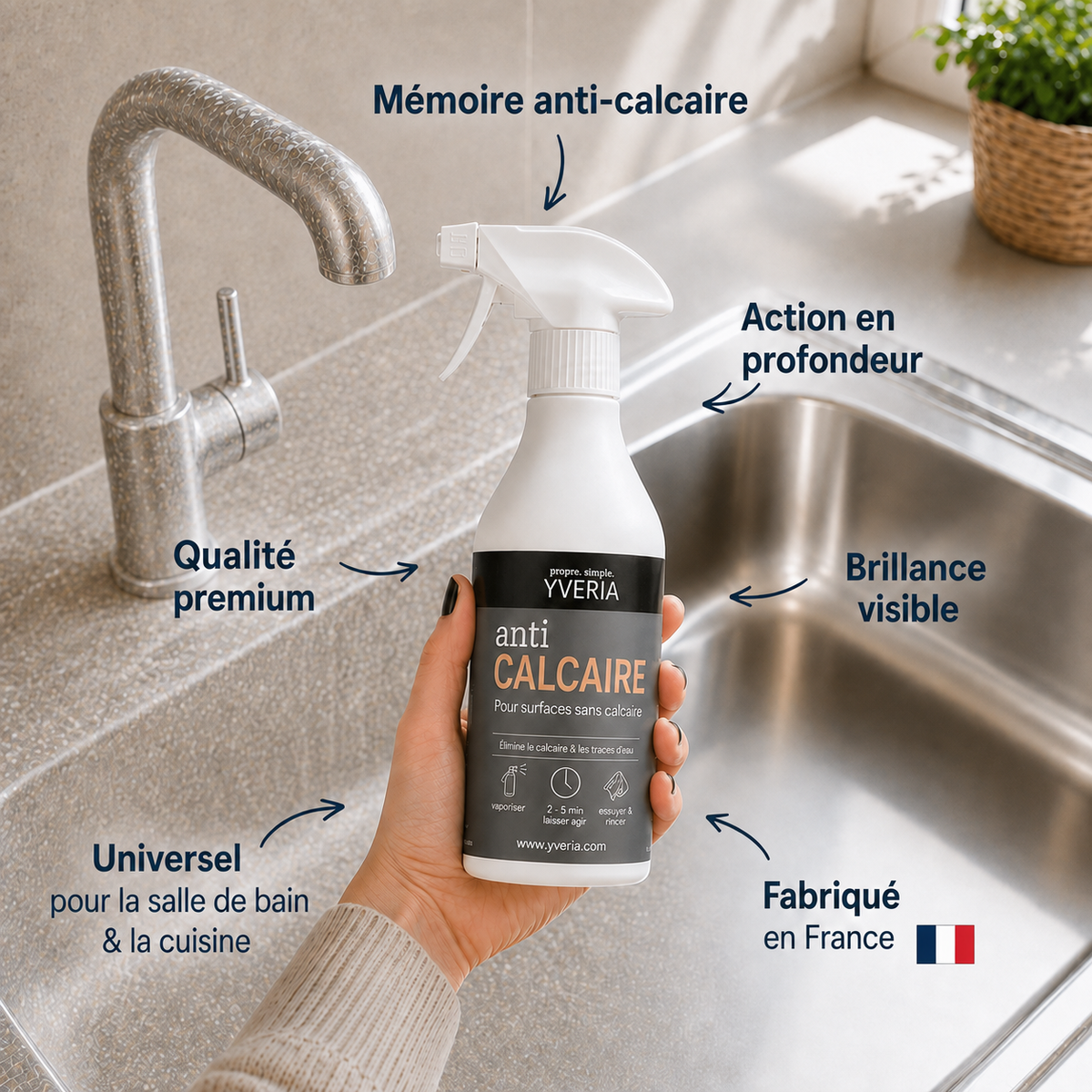 Yveria – Anti-Calcaire Longue Durée, Résultat en 2 Minutes