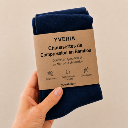 Yveria – Chaussettes de Compression, Fini les Jambes Lourdes