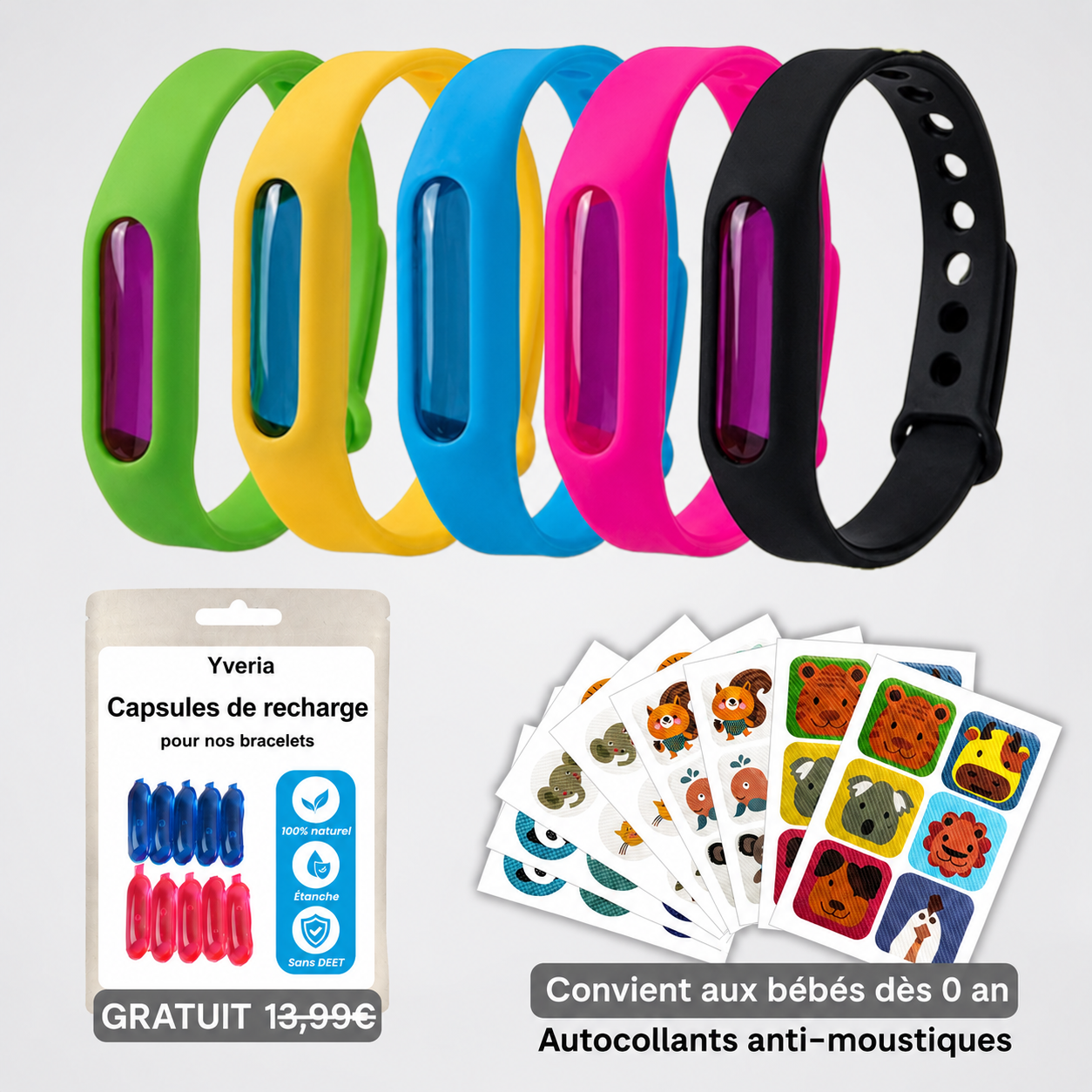 Capsules de rechange — Bracelet Anti-Moustique Yveria