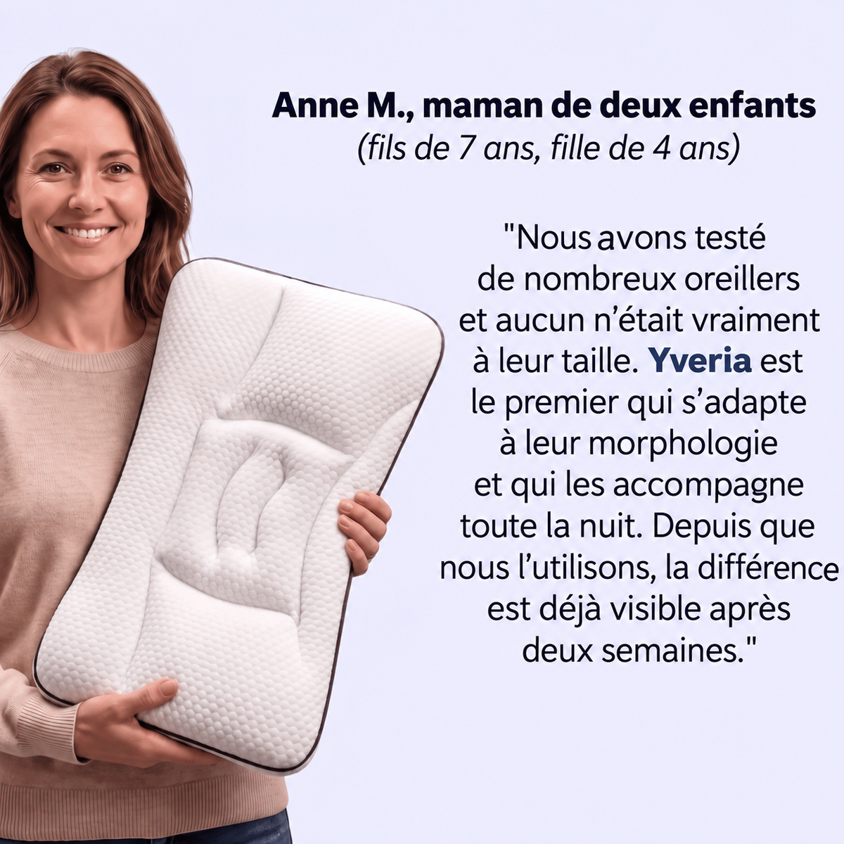 Yveria – Oreiller Orthopédique Enfant, Fini les Nuits Difficiles
