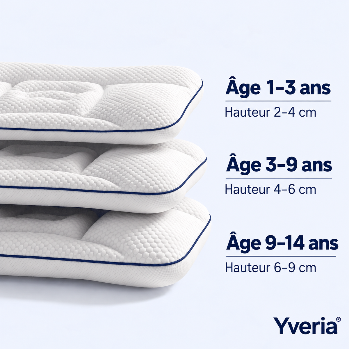 Yveria – Oreiller Orthopédique Enfant, Fini les Nuits Difficiles