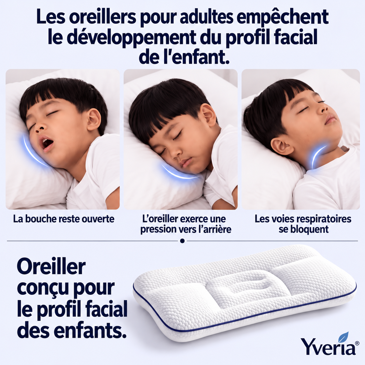 Yveria – Oreiller Orthopédique Enfant, Fini les Nuits Difficiles