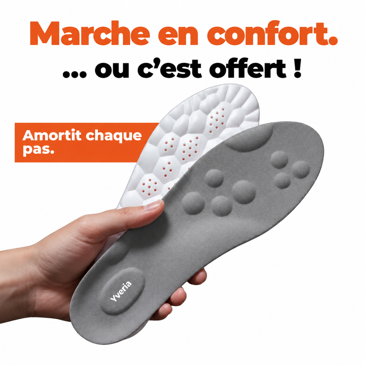 Yveria – Semelles Orthopédiques Massantes, Fini la Douleur aux Pieds