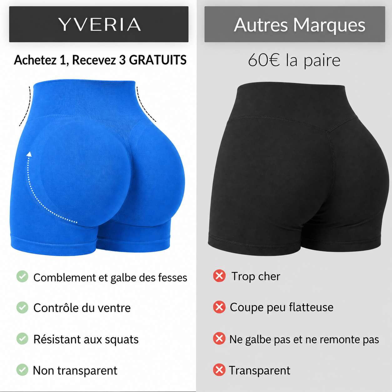 Yveria — Le Short qui Sculpte tes Fesses et Gaine ton Ventre