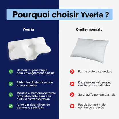 Yveria – Oreiller cervical anti-douleurs & sommeil réparateur
