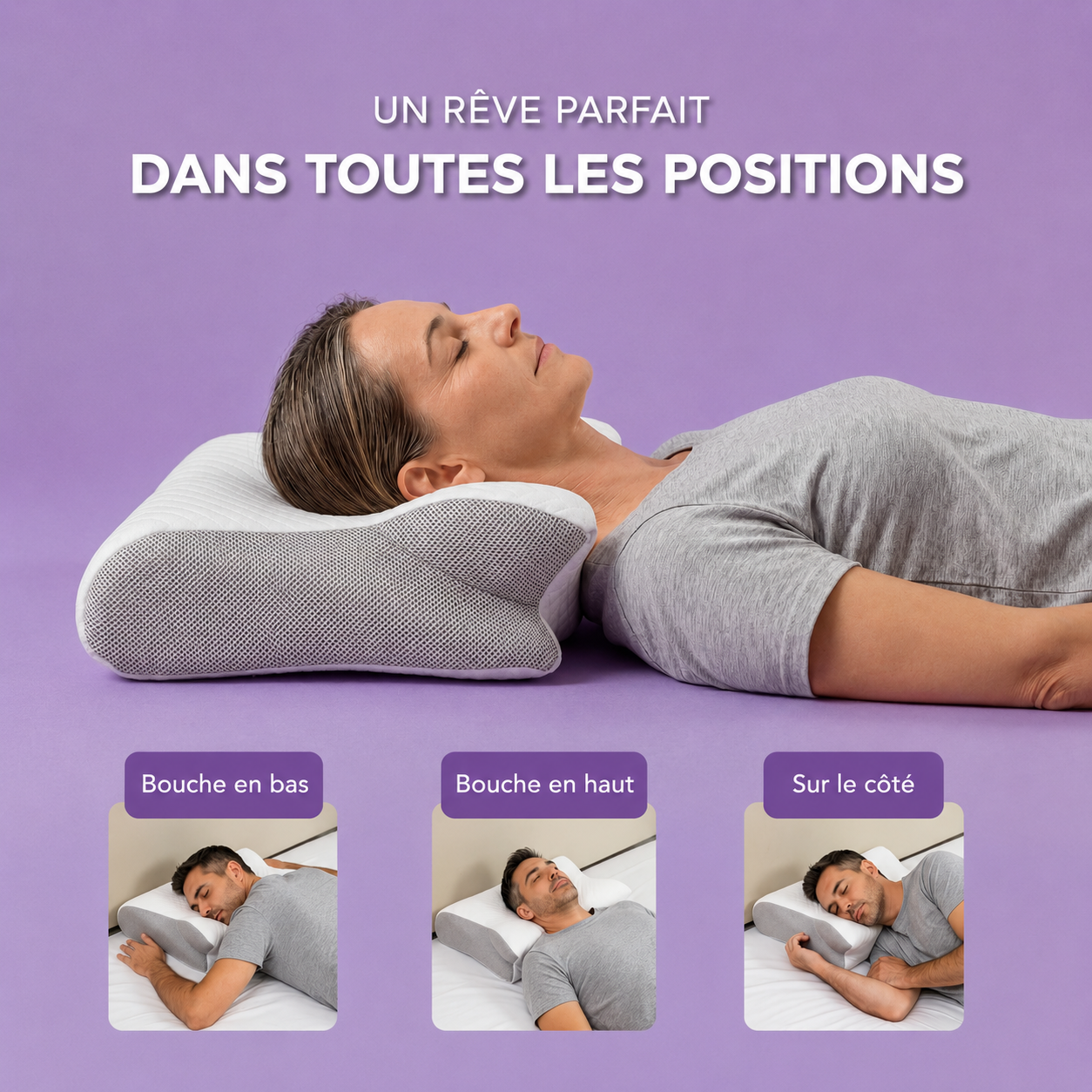 Yveria — L'Oreiller Cervical qui Élimine les Douleurs au Réveil