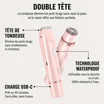 Yveria — Le Rasoir 2 en 1 Sans Coupures ni Irritations