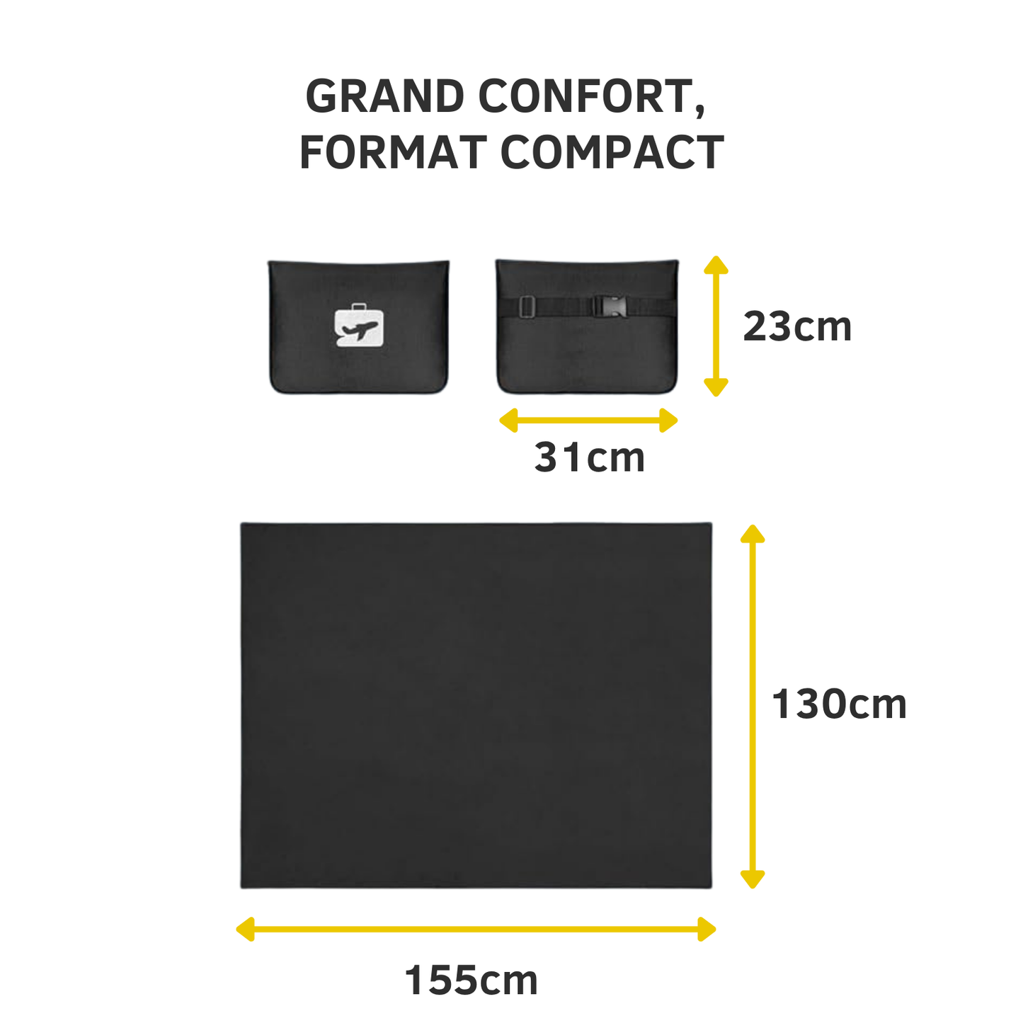 Couverture de voyage 2-en-1 compacte